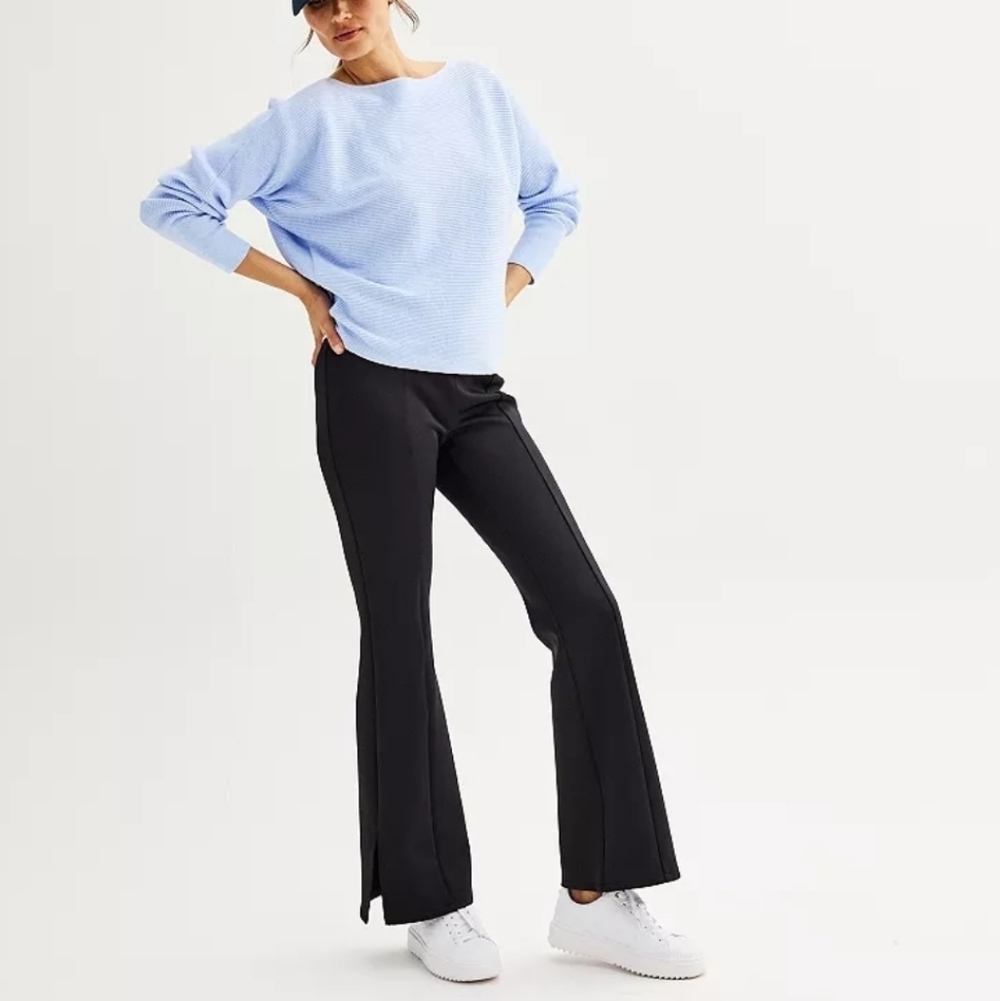 Nine West Black Scuba Flare Pants Size Medium.